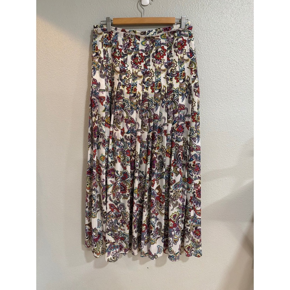 Banana Republic Paisley Pleated Maxi Skirt Women's 6 Spring Boho